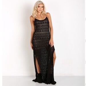 Winston White Dena Dress Black Crochet